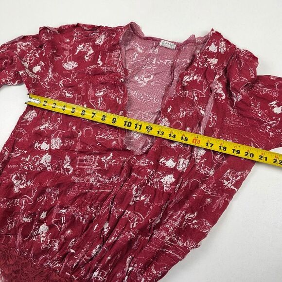 NWOT Free People Everything's Rosy Bodysuit RARE Rodeo Red Western Print Size XL - Picture 7 of 16
